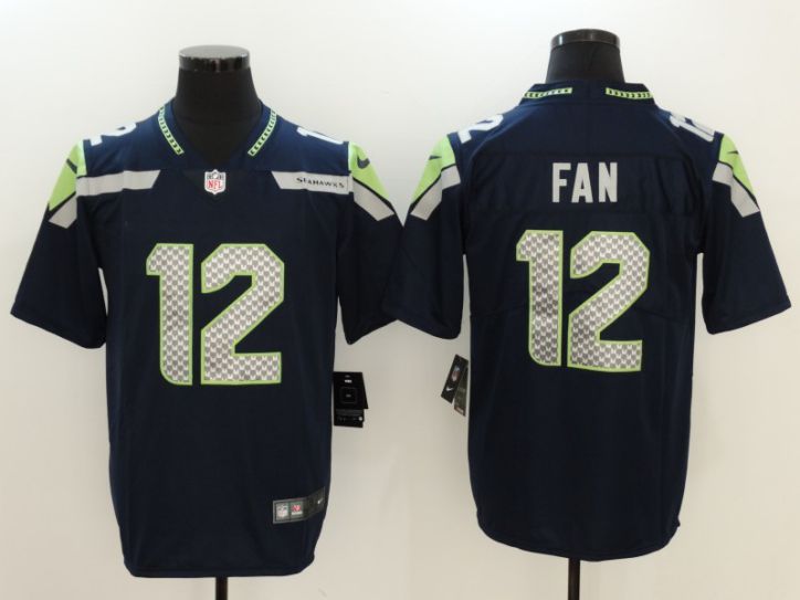 Men Seattle Seahawks 12 Fan Blue Nike Vapor Untouchable Limited NFL Jersey